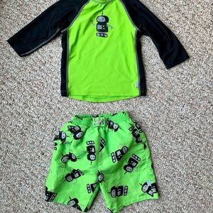 3T swim trunks w built-in swim diaper + rash guard